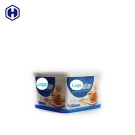 Emballage de étiquetage vide de la couverture IML de baquets de boîte-cadeau en plastique durable de biscuit