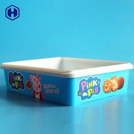 Le remplissage à chaud adaptent GV aux besoins du client rond FDA QS de conditionnement en plastique de biscuits de boîte d'IML