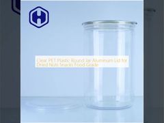 Pot en plastique PET transparent avec couvercle en aluminium pour le stockage des aliments