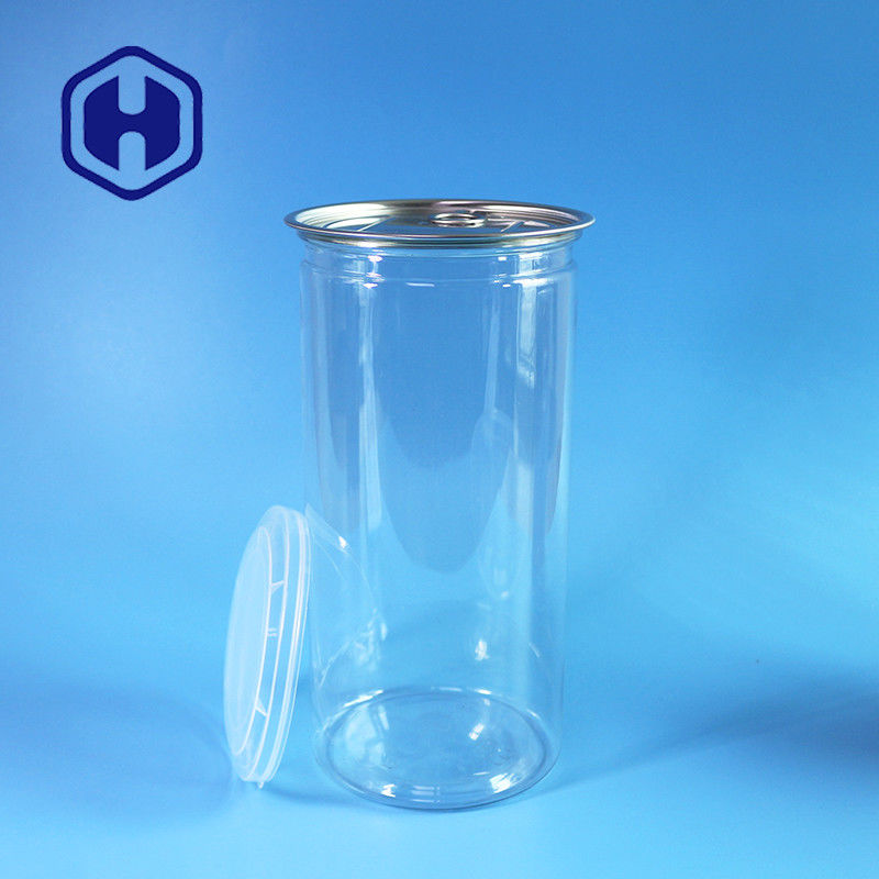 1380 ml de haricots de maïs soufflé, boîte en PET transparente à large bouche pour le remplissage et la distribution sans effort