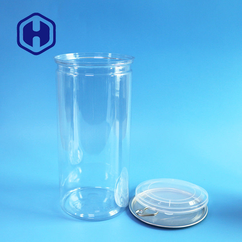 1380 ml de haricots de maïs soufflé, boîte en PET transparente à large bouche pour le remplissage et la distribution sans effort