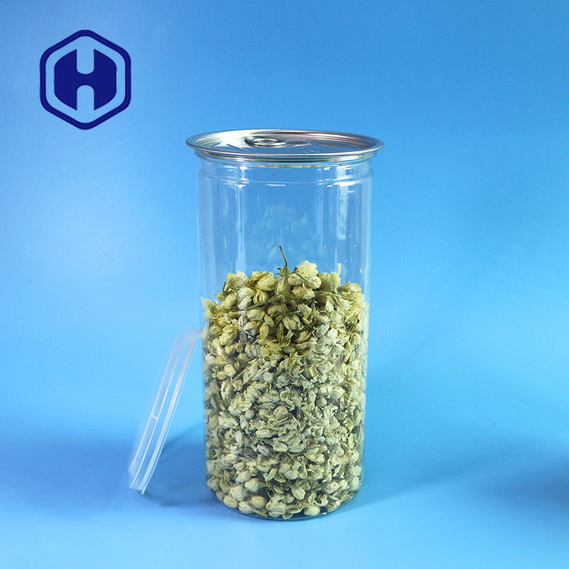 1380 ml de haricots de maïs soufflé, boîte en PET transparente à large bouche pour le remplissage et la distribution sans effort