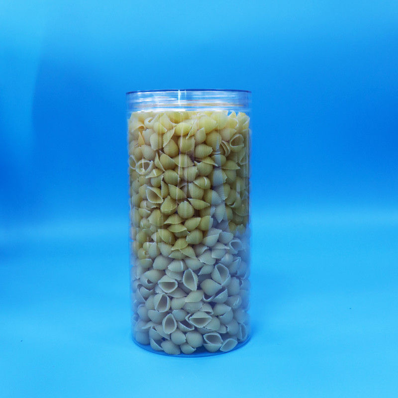Produit alimentaire Clair PET cylindre rond plastique bonbons biscuits bocal alimentaire vis Cap clair