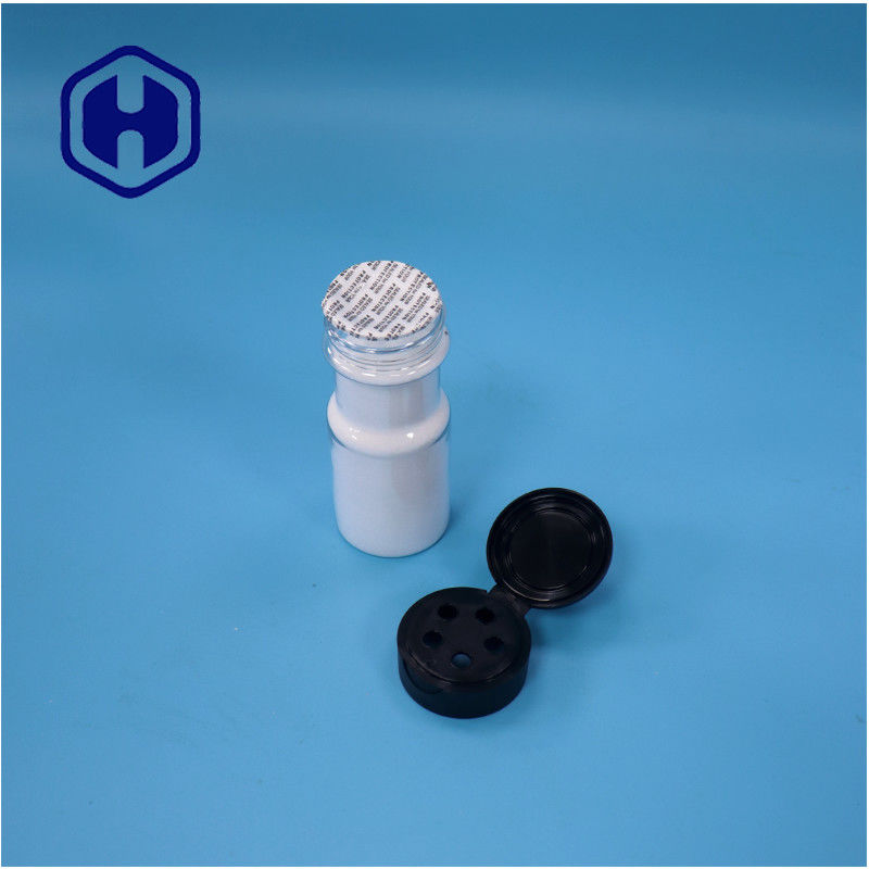 Épices en plastique rond transparent, sel de maïs, amidon de qualité alimentaire, bocal à capuche