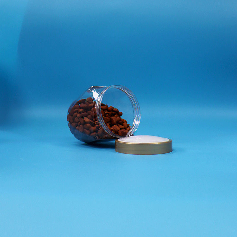 Plastique PET de qualité alimentaire Large bouche transparente biscuits bonbons bocal avec vis couvercle plat