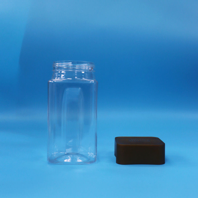 Produits alimentaires à base de biscuits clairs Douceur Produits alimentaires de qualité PET Carrés Bouteilles en plastique à vis