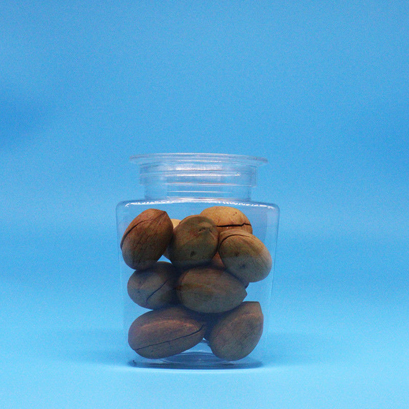 Produit alimentaire à base de biscuits Bonbons de qualité alimentaire Triangle clair Forme PET Plastic Clear Jar Clear Cap