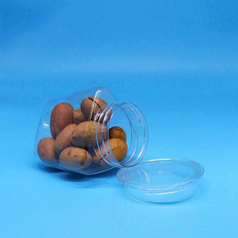 Produit alimentaire à base de biscuits Bonbons de qualité alimentaire Triangle clair Forme PET Plastic Clear Jar Clear Cap