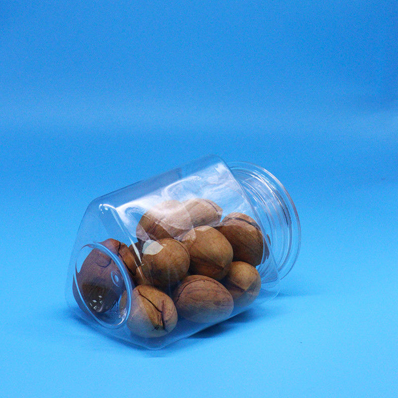 Produit alimentaire à base de biscuits Bonbons de qualité alimentaire Triangle clair Forme PET Plastic Clear Jar Clear Cap