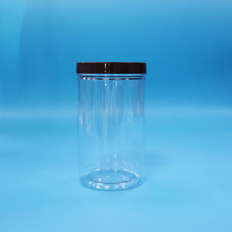 Plastique Transparent PET Snacks Alimentation Bottes de noix sucrées avec plafond à vis noir normal