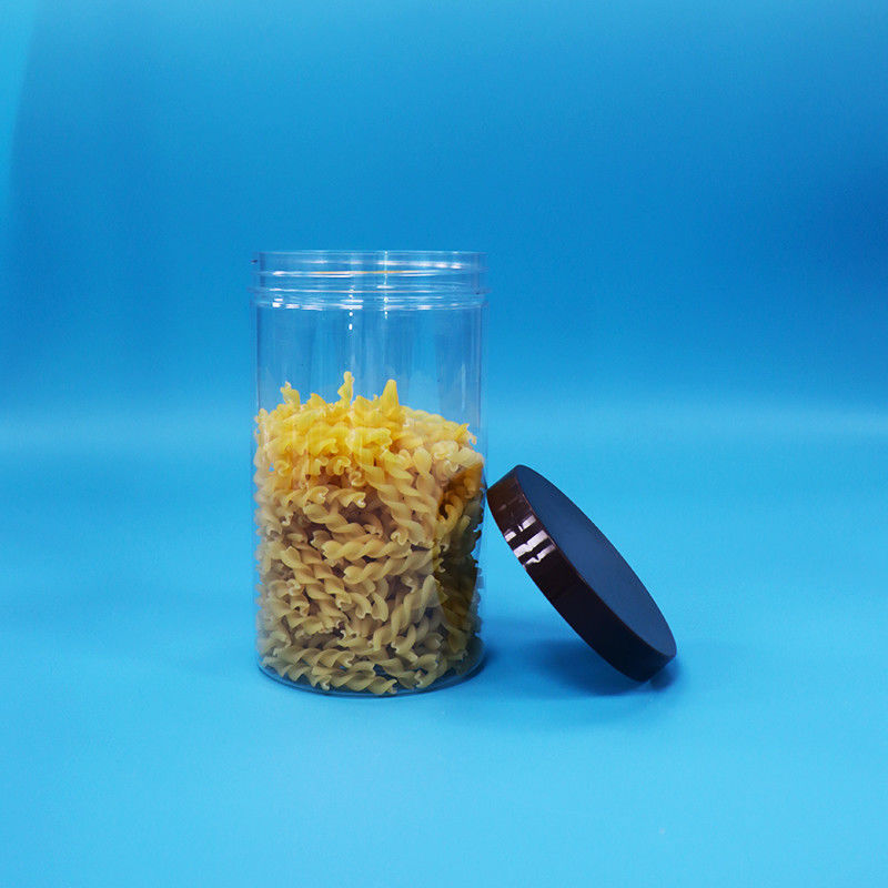 Plastique Transparent PET Snacks Alimentation Bottes de noix sucrées avec plafond à vis noir normal