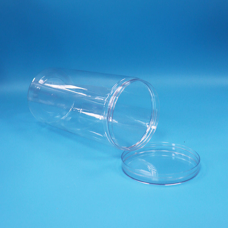Cylindre en PET transparent, rond, de qualité alimentaire, plastique, biscuits à bonbons, bocaux alimentaires, vis, bouchons clairs
