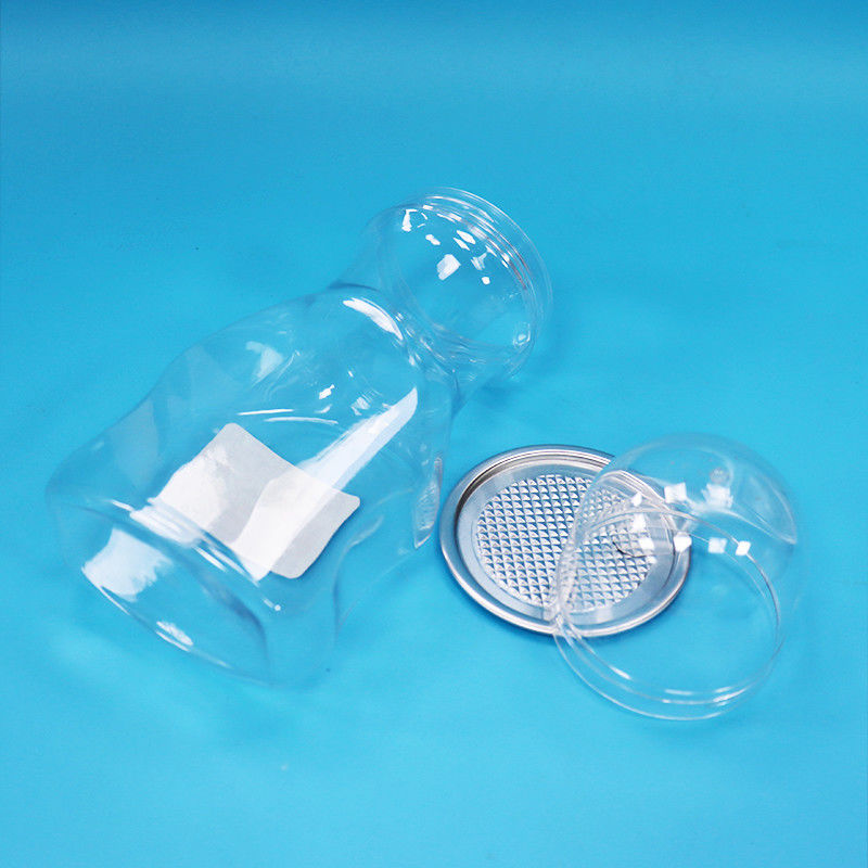Nouveau design de forme de nourriture pour enfants bonbons durs vis de couvercle transparent en plastique PET pot de qualité alimentaire