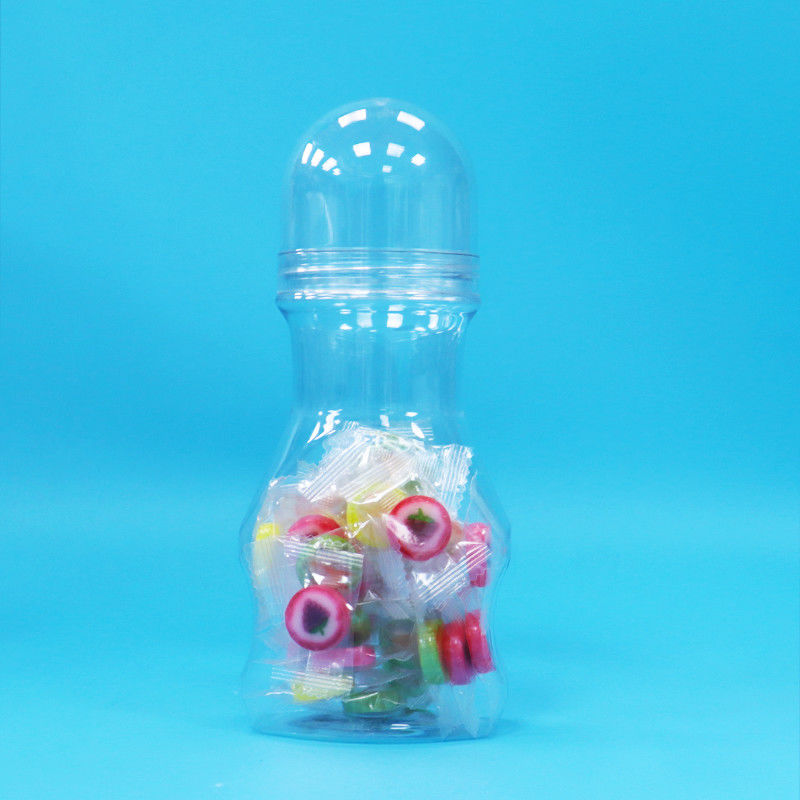 Nouveau design de forme de nourriture pour enfants bonbons durs vis de couvercle transparent en plastique PET pot de qualité alimentaire