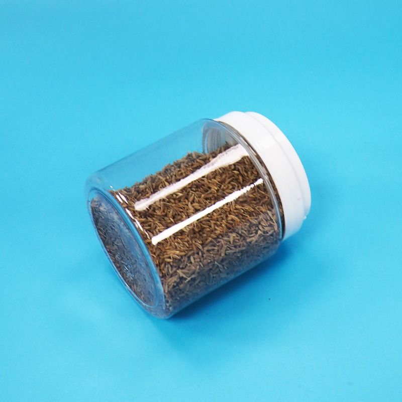 Bocaux ronds en plastique PET transparents à ouverture facile, couvercle à vis, aliments pour bébés, graines, noix, bonbons