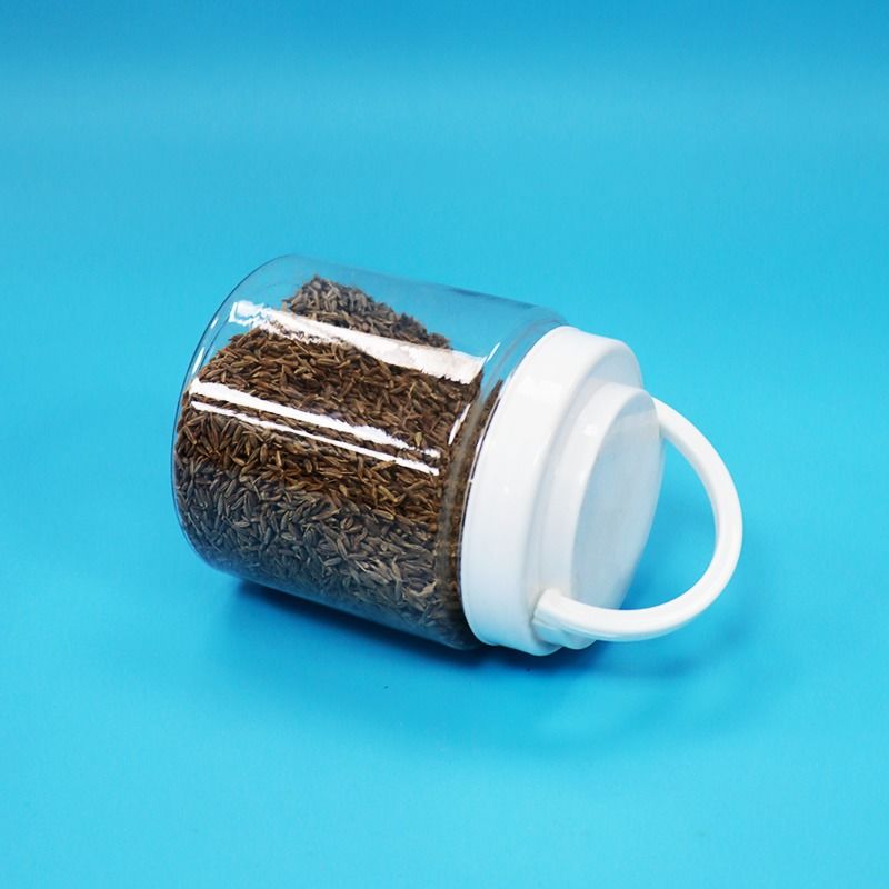 Bocaux ronds en plastique PET transparents à ouverture facile, couvercle à vis, aliments pour bébés, graines, noix, bonbons