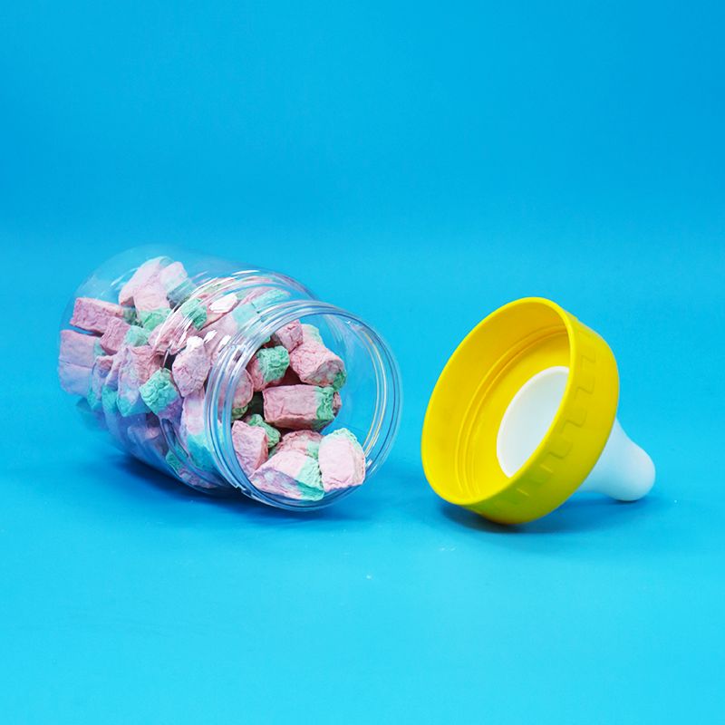 Pot en plastique PET transparent de qualité alimentaire avec bouchon à vis pour aliments, bonbons et biscuits