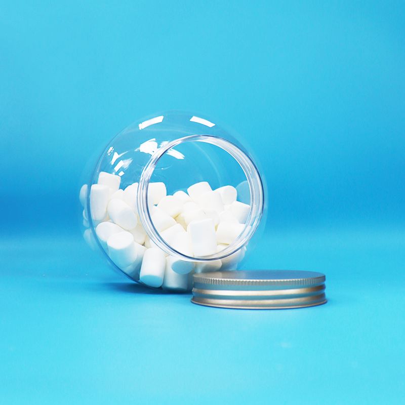 Bouchons à vis en aluminium pour bocaux alimentaires ronds en PET transparent pour bonbons, noix et aliments quotidiens, écologiques