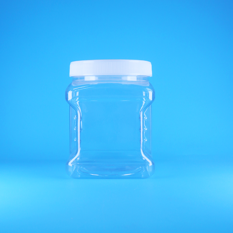 Bocaux carrés en plastique transparent avec couvercle à vis sans air pour fruits secs, fruits sucrés et aliments pour bébés