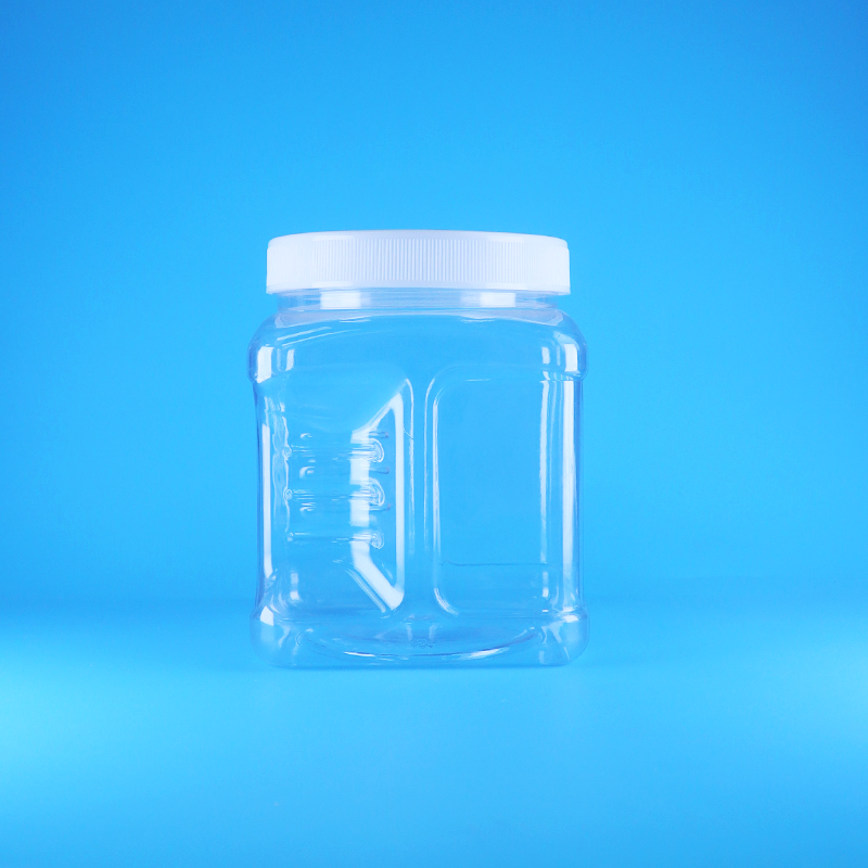 Bocaux carrés en plastique transparent avec couvercle à vis sans air pour fruits secs, fruits sucrés et aliments pour bébés