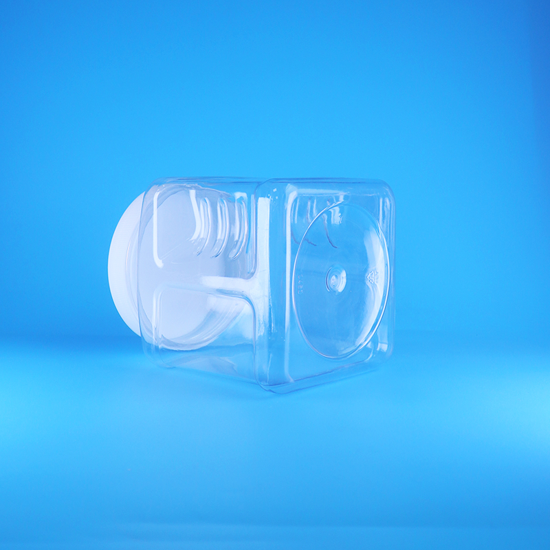 Bocaux carrés en plastique transparent avec couvercle à vis sans air pour fruits secs, fruits sucrés et aliments pour bébés