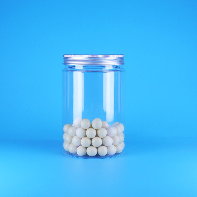 Pot transparent à large ouverture en PET pour aliments pour bébés, bonbons, grand et rond, avec couvercle plat en aluminium