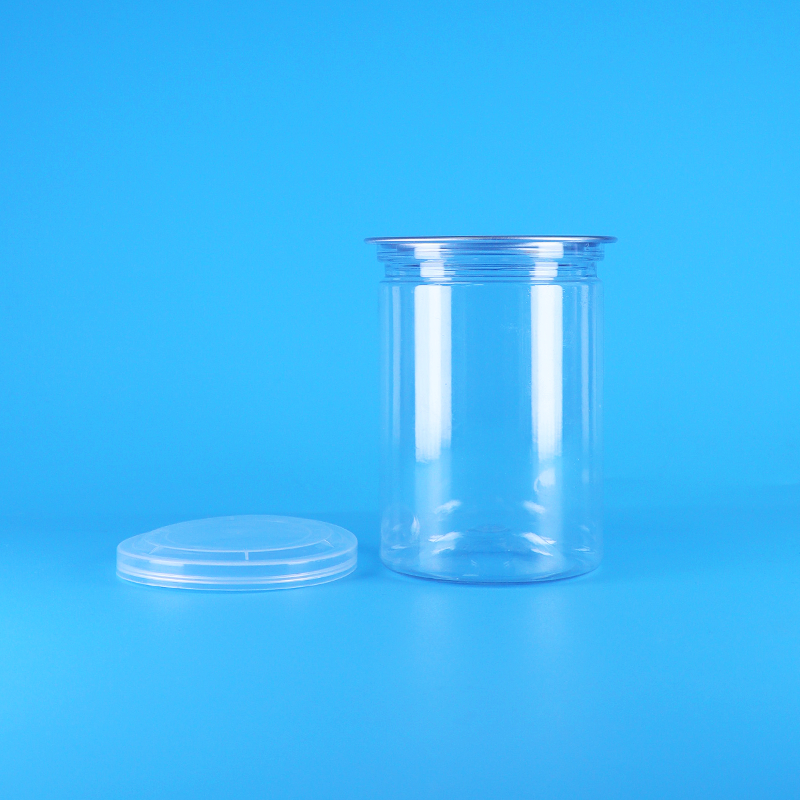 Boîtes de bonbons, yaourts et aliments pour bébés en plastique PET transparent rond, sans BPA, avec couvercle en PE