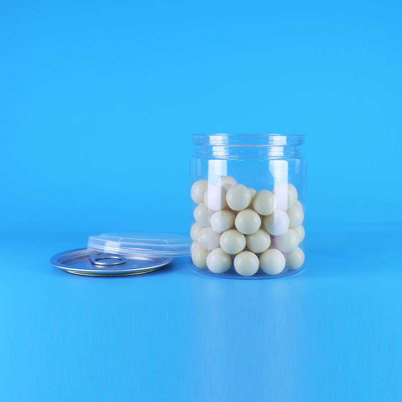 Proof de fuite facile couvercle ouvert clair ronde Snack bonbons PET conserves en plastique emballage alimentaire