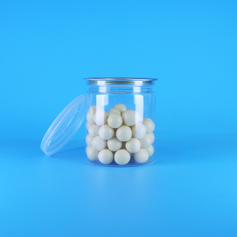 Proof de fuite facile couvercle ouvert clair ronde Snack bonbons PET conserves en plastique emballage alimentaire