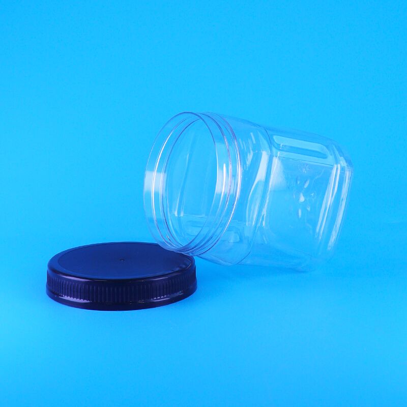 Bouchon à vis transparente, carré, sans air, bouteilles en plastique, bouteilles de chocolat, épis de haricots, noix de pin