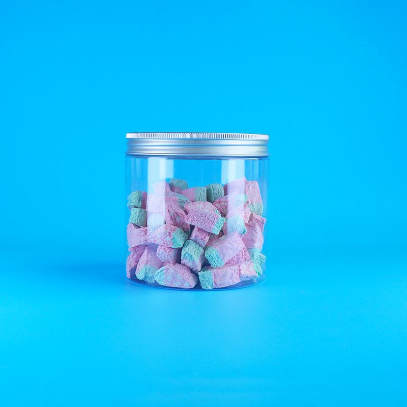 Couvercle facile à ouvrir en aluminium rond pour aliments, bonbons, biscuits, thé au jasmin, pot en plastique PET transparent