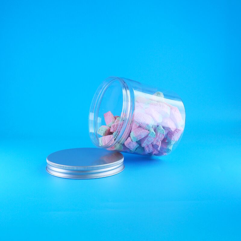 Couvercle facile à ouvrir en aluminium rond pour aliments, bonbons, biscuits, thé au jasmin, pot en plastique PET transparent