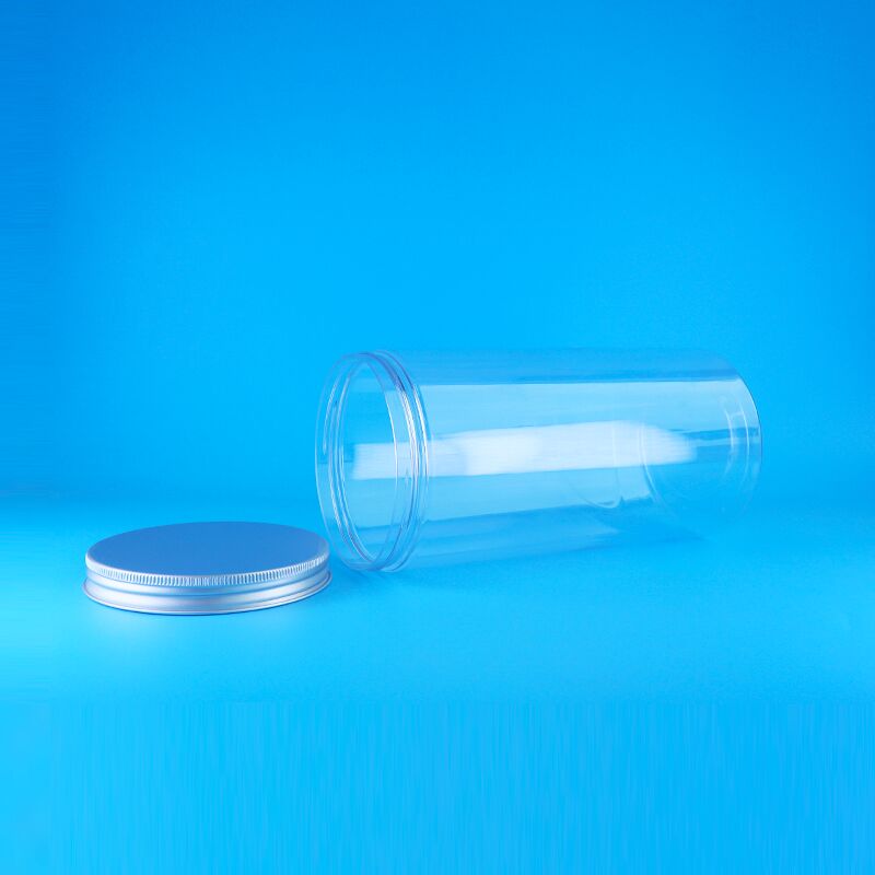 Couvercles à vis Large bouche Claire étanche haute ronde Aliments secs en plastique Ours Biscuits