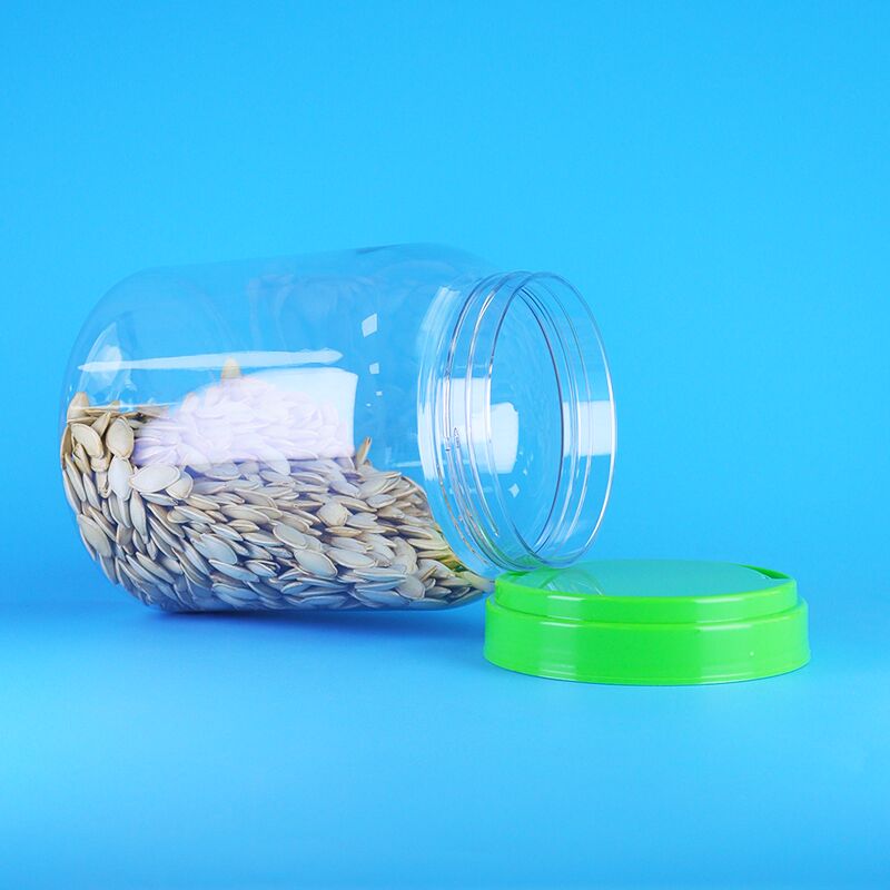 Screw Plate Cap Chargement de nourriture Caffè chiaro Dolci Aliments séchés PET Bouteille ronde en plastique