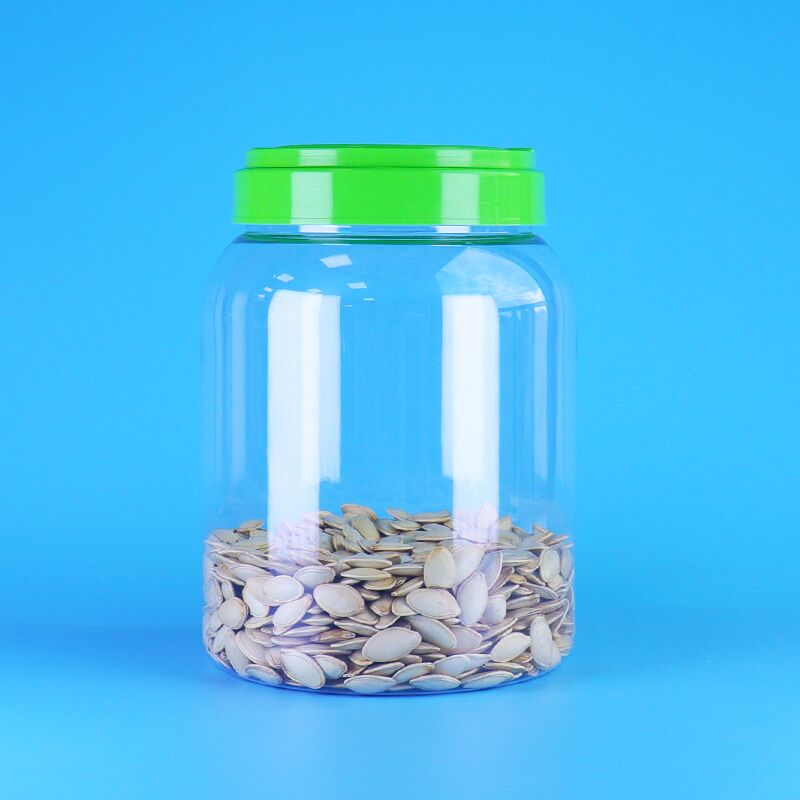 Pot en plastique rond PET transparent pour aliments, bonbons au café, graines de lotus, aliments pour bébés