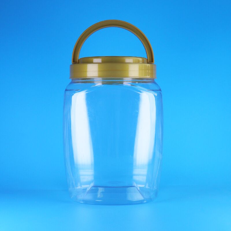 Carré poignée couvercle plastique clair PET biscuits fruits secs nouilles conserver des pots