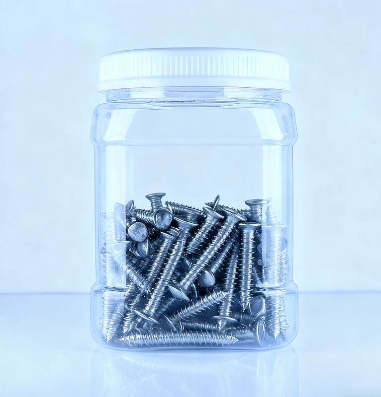 Écorce de mandarine de qualité alimentaire Châtaigne chinoise PET Pot en plastique carré avec couvercle blanc transparent