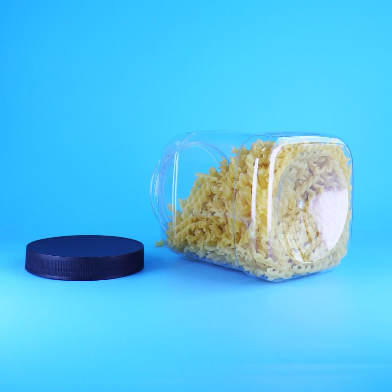 Boîtier en plastique PET carré sur mesure avec couvercle bien scellé de qualité alimentaire pour les biscuits et les noix
