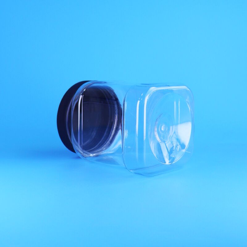 850 ml de flacon d'emballage en plastique en forme carrée en PET de qualité alimentaire avec couvercle à vis pour le stockage des aliments pour bébés et des bonbons