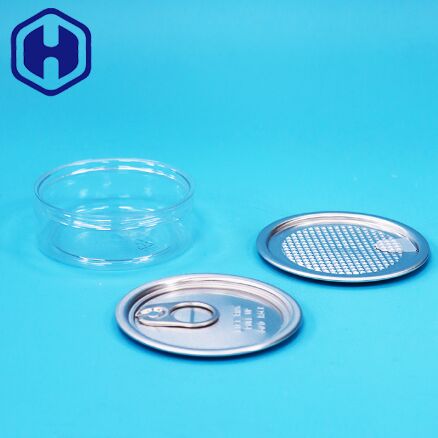 Boîte en PET en plastique rond avec étain facile à ouvrir pour les aliments Bonbons Cookies Snack Emballage