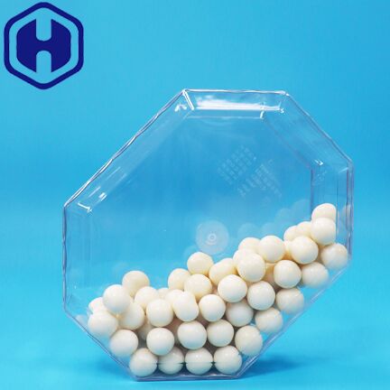 Boîte d'emballage octogonale en plastique PET pour bonbons aux fruits secs, noix, biscuits, qualité alimentaire