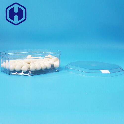 Boîte d'emballage octogonale en plastique PET pour bonbons aux fruits secs, noix, biscuits, qualité alimentaire