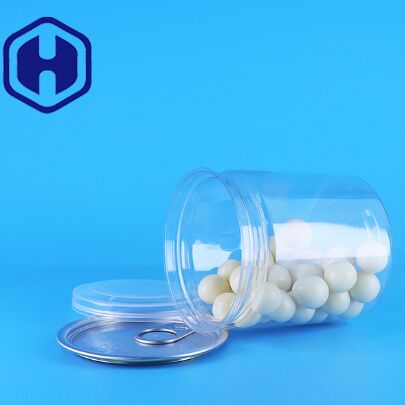 Proof de fuite facile couvercle ouvert clair ronde Snack bonbons PET conserves en plastique emballage alimentaire