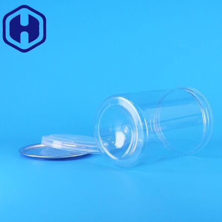 Boîtes de bonbons, yaourts et aliments pour bébés en plastique PET transparent rond, sans BPA, avec couvercle en PE