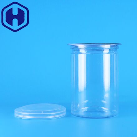 Boîtes de bonbons, yaourts et aliments pour bébés en plastique PET transparent rond, sans BPA, avec couvercle en PE