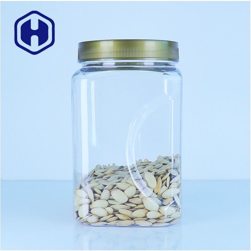 Carré en PET, verre en plastique clair Pour les assaisonnements au sucre, au sel, au sel, qualité alimentaire, sans fuite, versage pratique