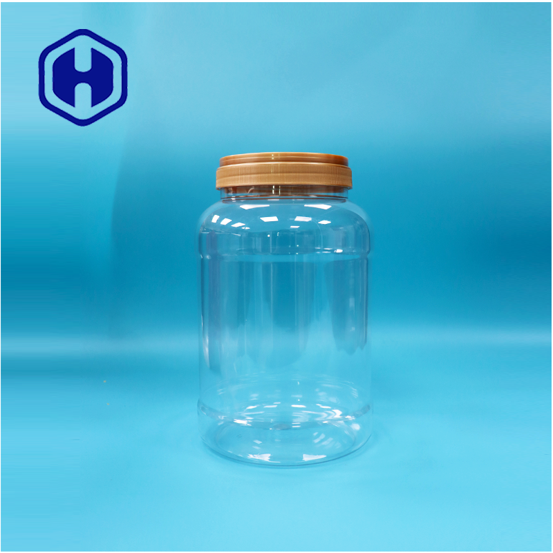 PET claire ronde boîte en plastique personnalisée pour les noix fruits secs bonbons de qualité alimentaire couvercle ouvert facile