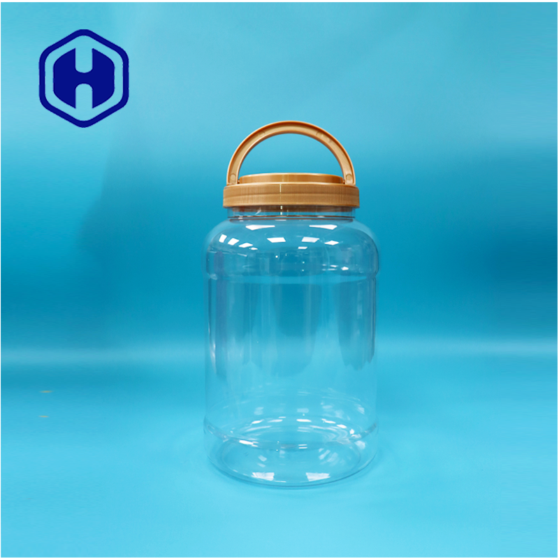 PET claire ronde boîte en plastique personnalisée pour les noix fruits secs bonbons de qualité alimentaire couvercle ouvert facile