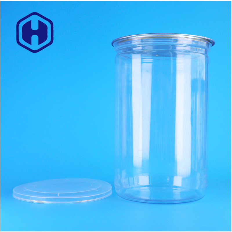 PET Clair de qualité alimentaire de la boîte en plastique en aluminium Couvercle facile Pour les noix Pour les fruits séchés Bonbons
