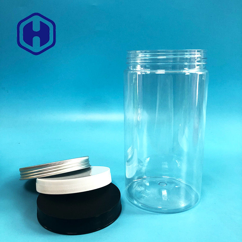 Les grains de café d'amandes de maïs de bruit coulent le pot en plastique de preuve avec le couvercle à visser